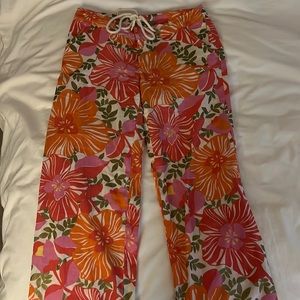 GORGEOUS Lilly Pulitzer Floral Palm Beach Pants with gold buttons - LIKE NEW